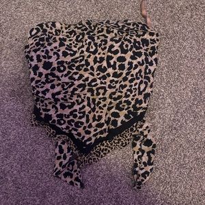 Hollister cheetah print tube top with tie in the back